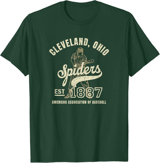 Vintage Cleveland Ohio Spiders Baseball T-Shirt - T-Shirt | Forest