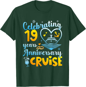 Celebrating 19 Years Anniversary Cruise 19th Anniversary T-Shirt - T-Shirt | Forest