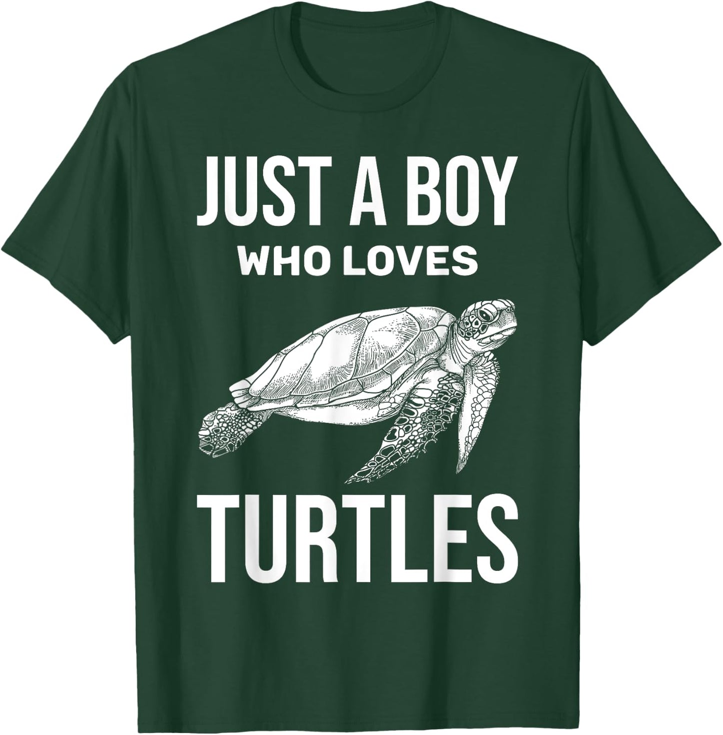 Just A Boy Who Loves Turtles Zoo Keeper Boys Gift Sea Turtle T-Shirt - T-Shirt | Forest