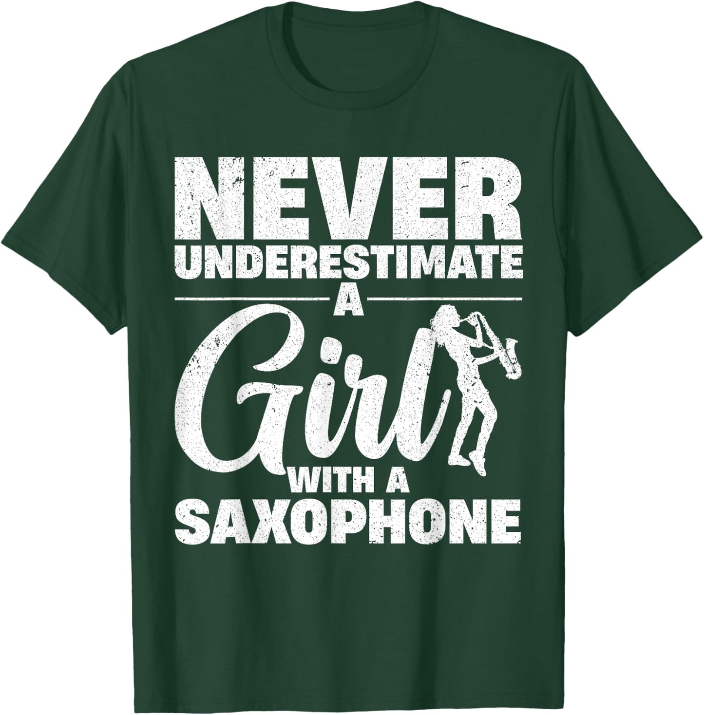 Funny Saxophone Design For Girls Women Saxophonist Sax Lover T-Shirt - T-Shirt | Forest