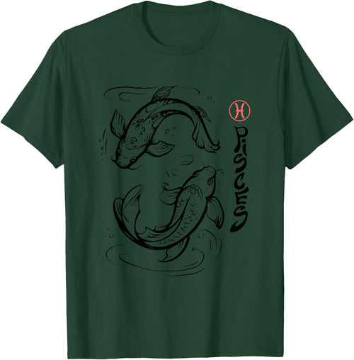 Zodiac Pisces Astrology Star Sign Graphic Japanese Koi Fish