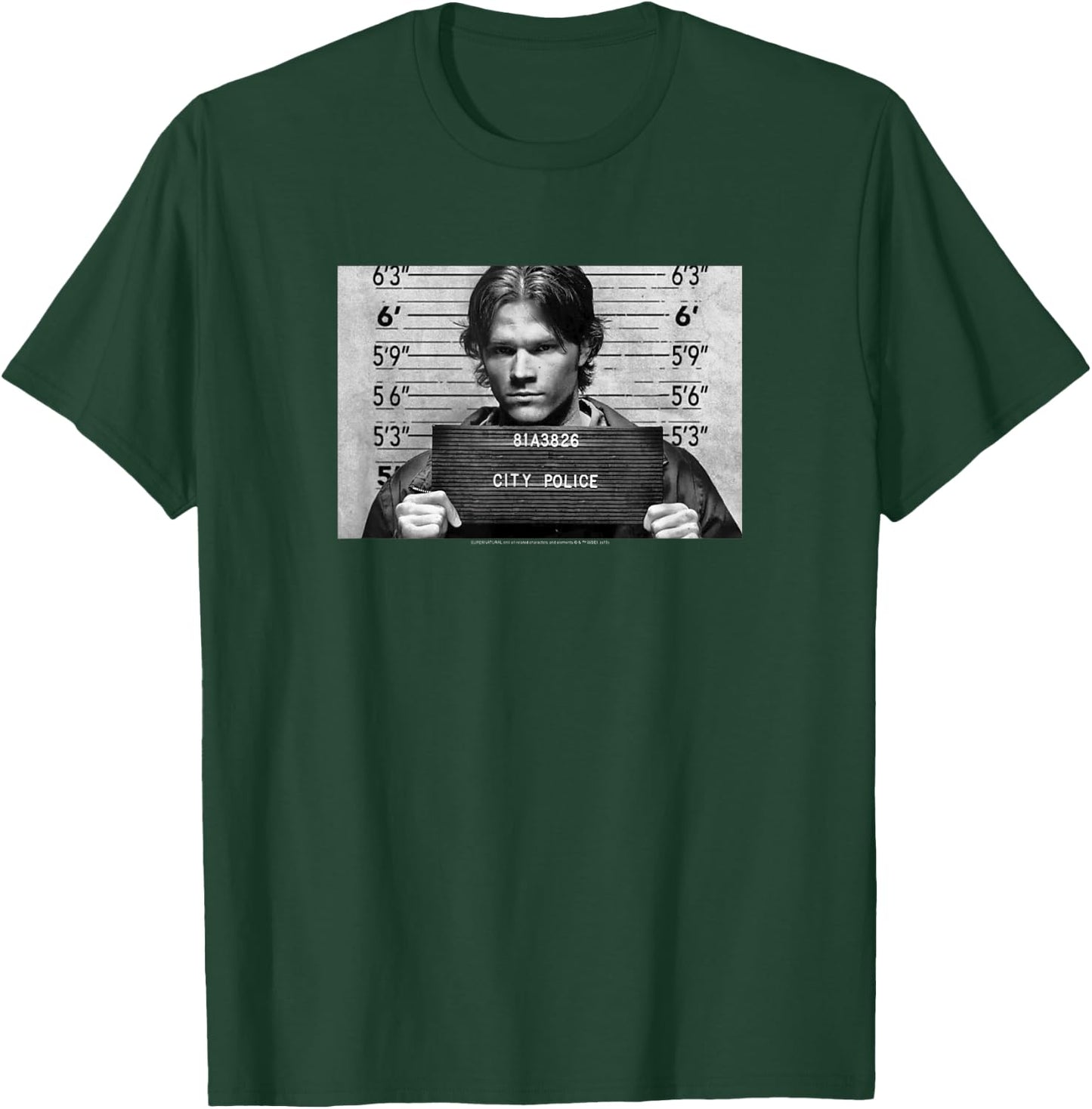 Supernatural Sam Winchester Mugshot T-Shirt - T-Shirt | Forest