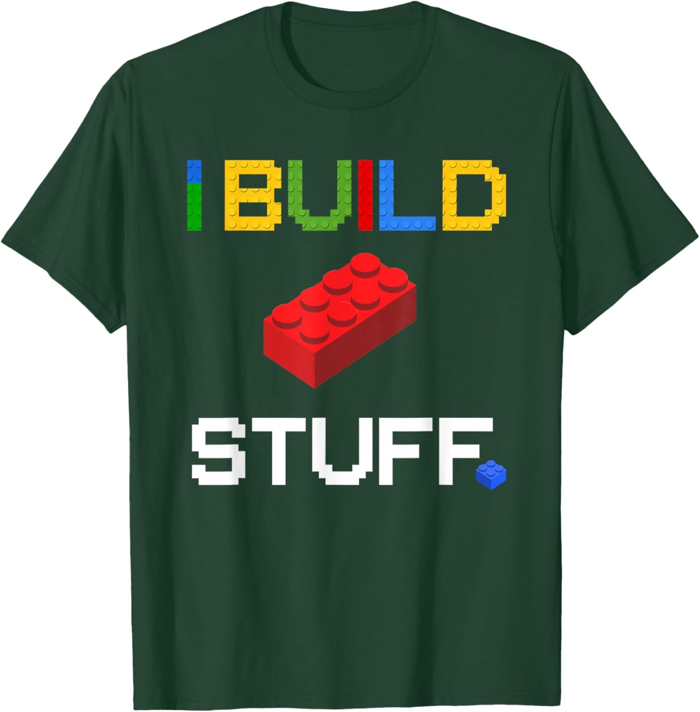 Build Stuff Master Builder Building Blocks Construction Toy T-Shirt - T-Shirt | Forest