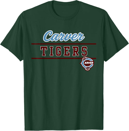 Carver High School Tigers Lined Up T-Shirt - T-Shirt | Forest