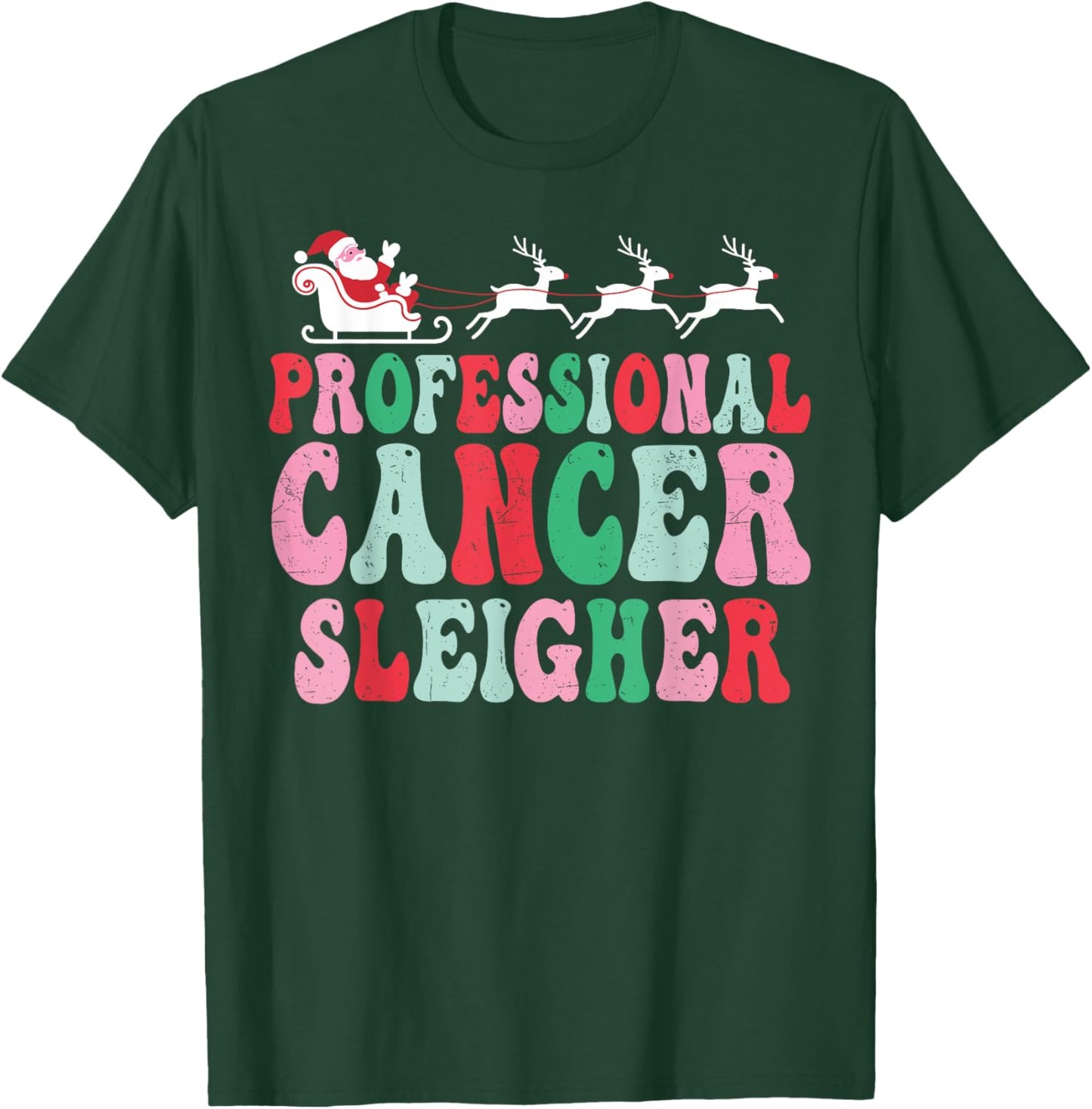 Professional Cancer Sleigher Oncology Christmas Nurse Women T-Shirt - T-Shirt | Forest