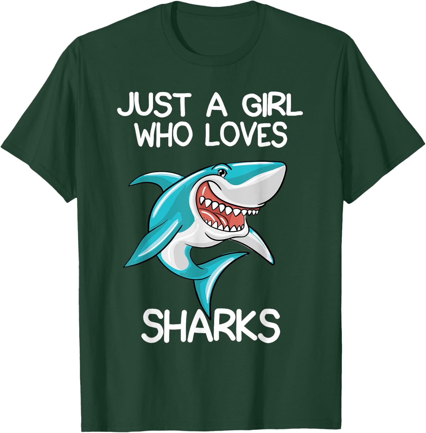 Just A Girl Who Loves Sharks Gift Shark Lover Gifts T-Shirt - T-Shirt | Forest