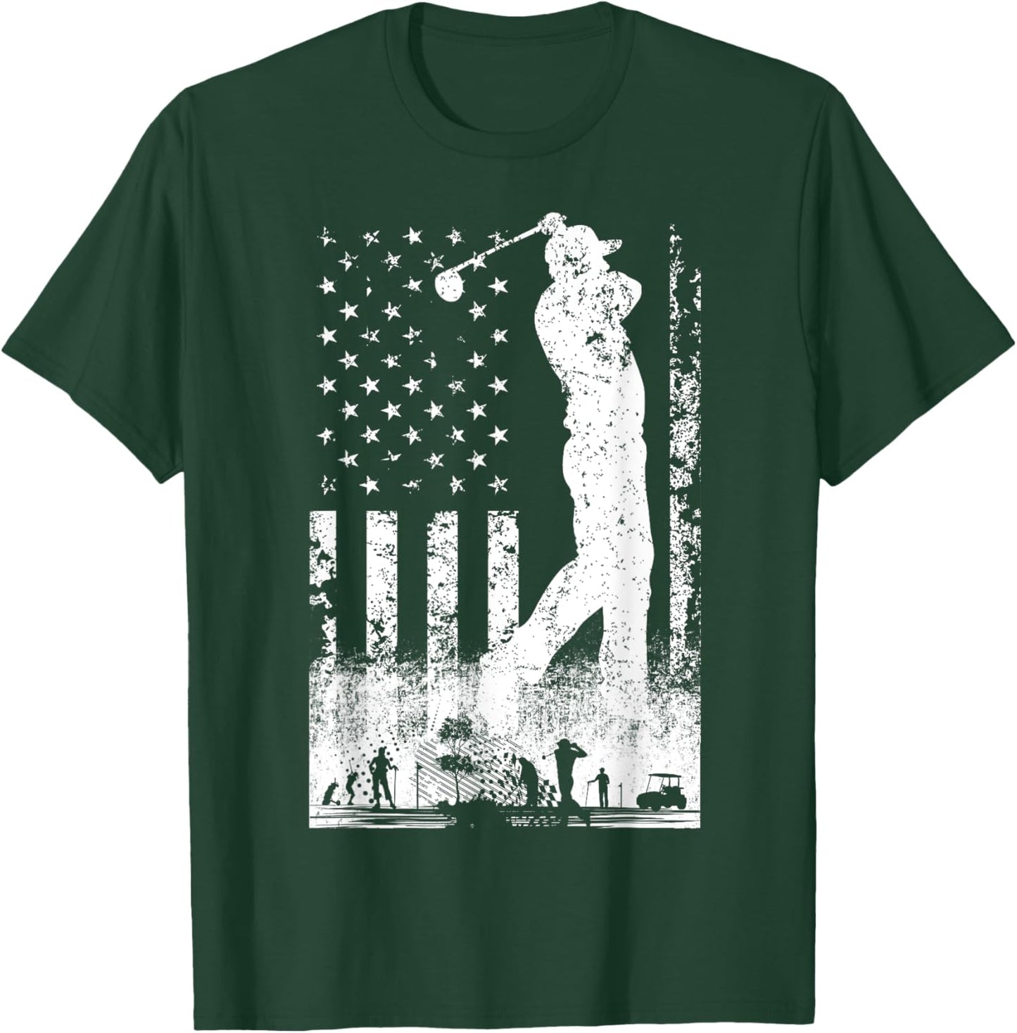 American Flag Golf Club USA 4th Of July Women Kids T-Shirt - T-Shirt | Forest