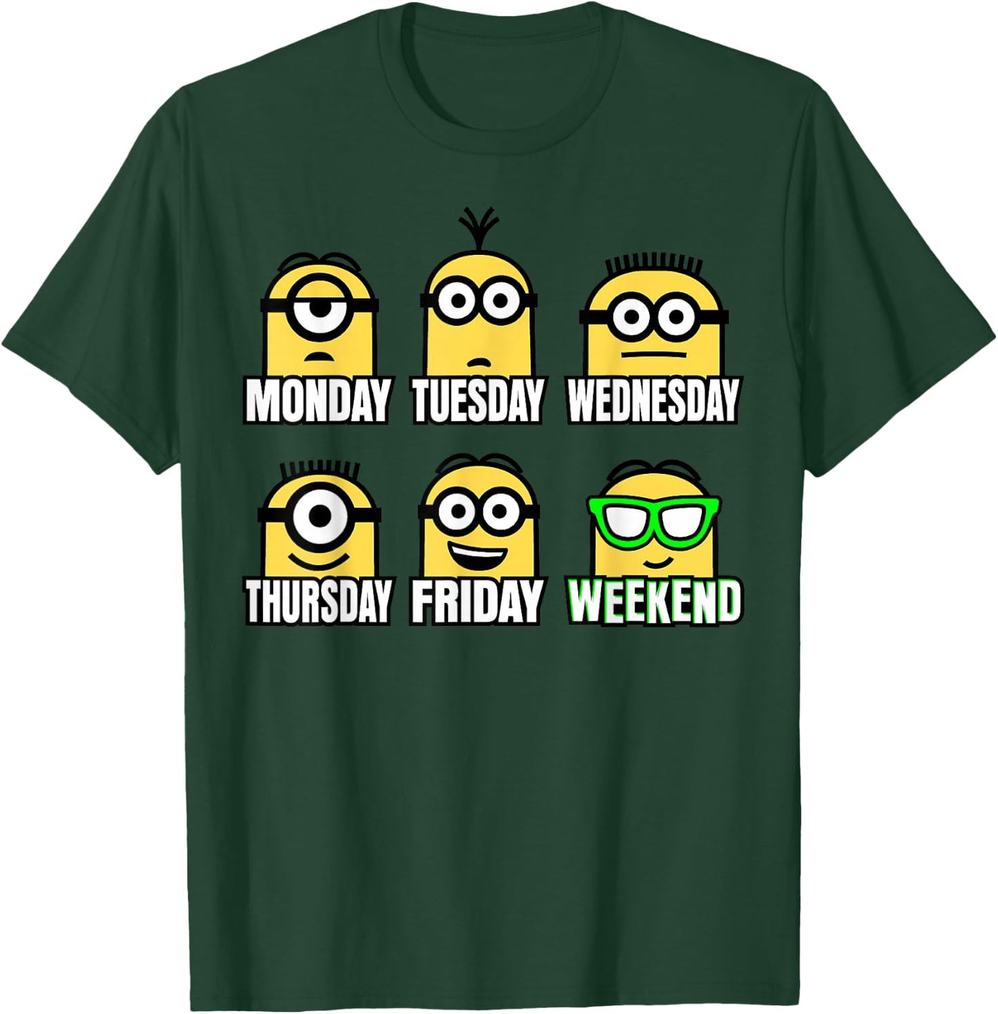 Despicable Me Minions Days and Expressions Of the Week T-Shirt - T-Shirt | Forest
