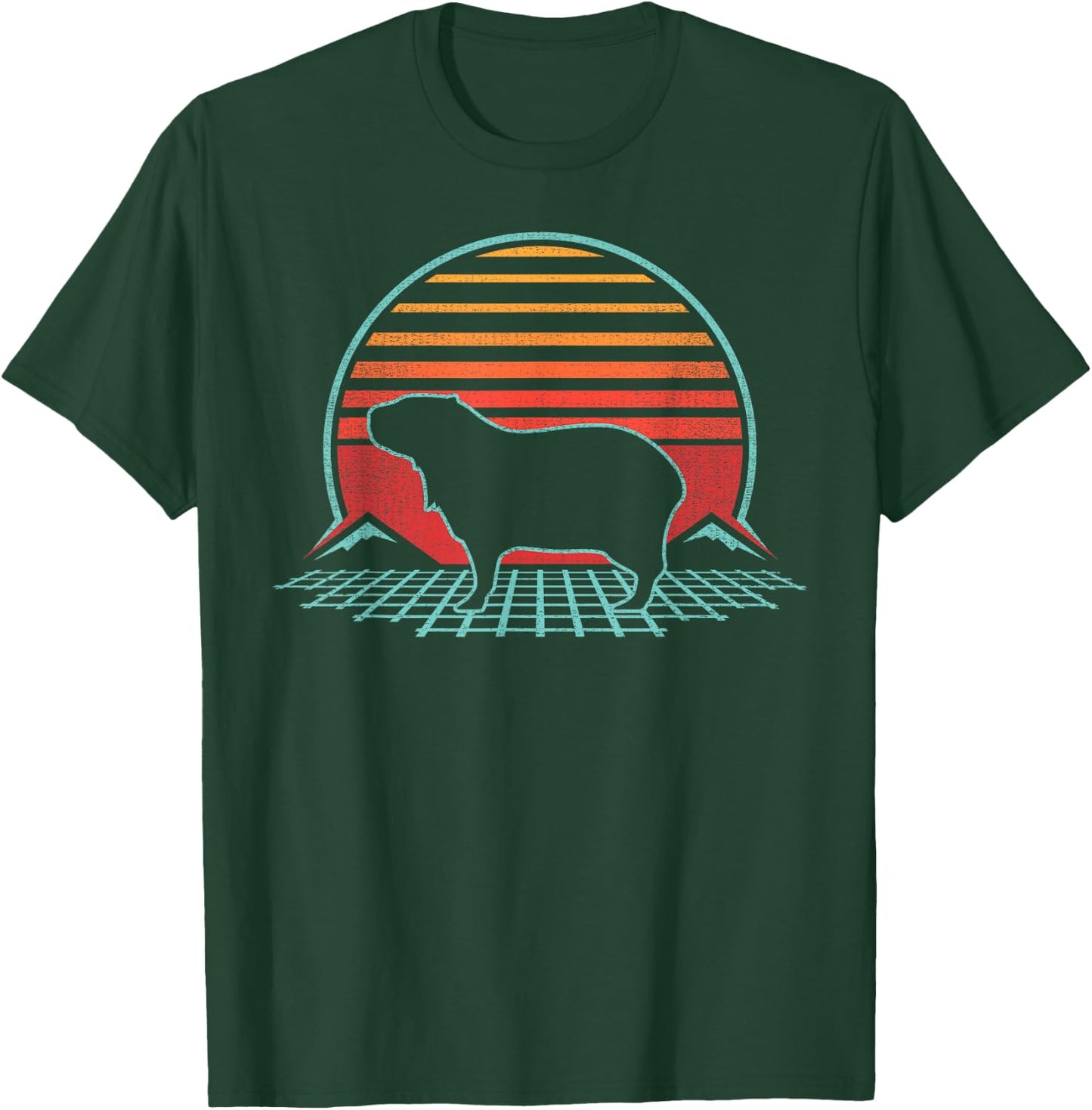 Capybara Lover Animal Retro Vintage 80s Style T-Shirt - T-Shirt | Forest