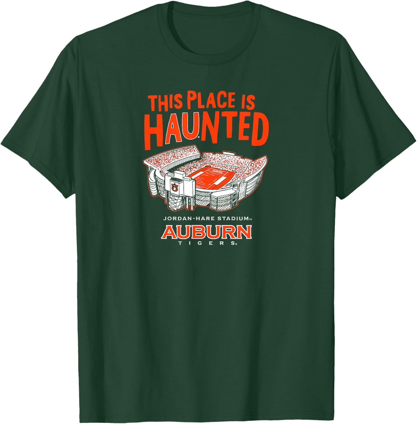 This Place is Haunted - Jordan-Hare Stadium - Auburn Tigers T-Shirt - T-Shirt | Forest