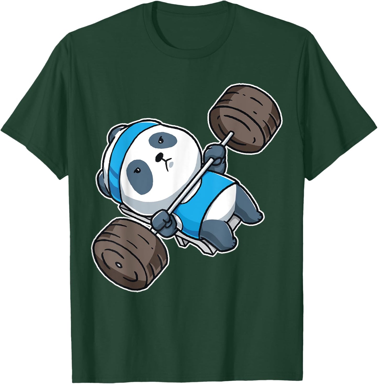 Panda Bear Gym Workout Training Bench Press Weight Lifting T-Shirt - T-Shirt | Forest