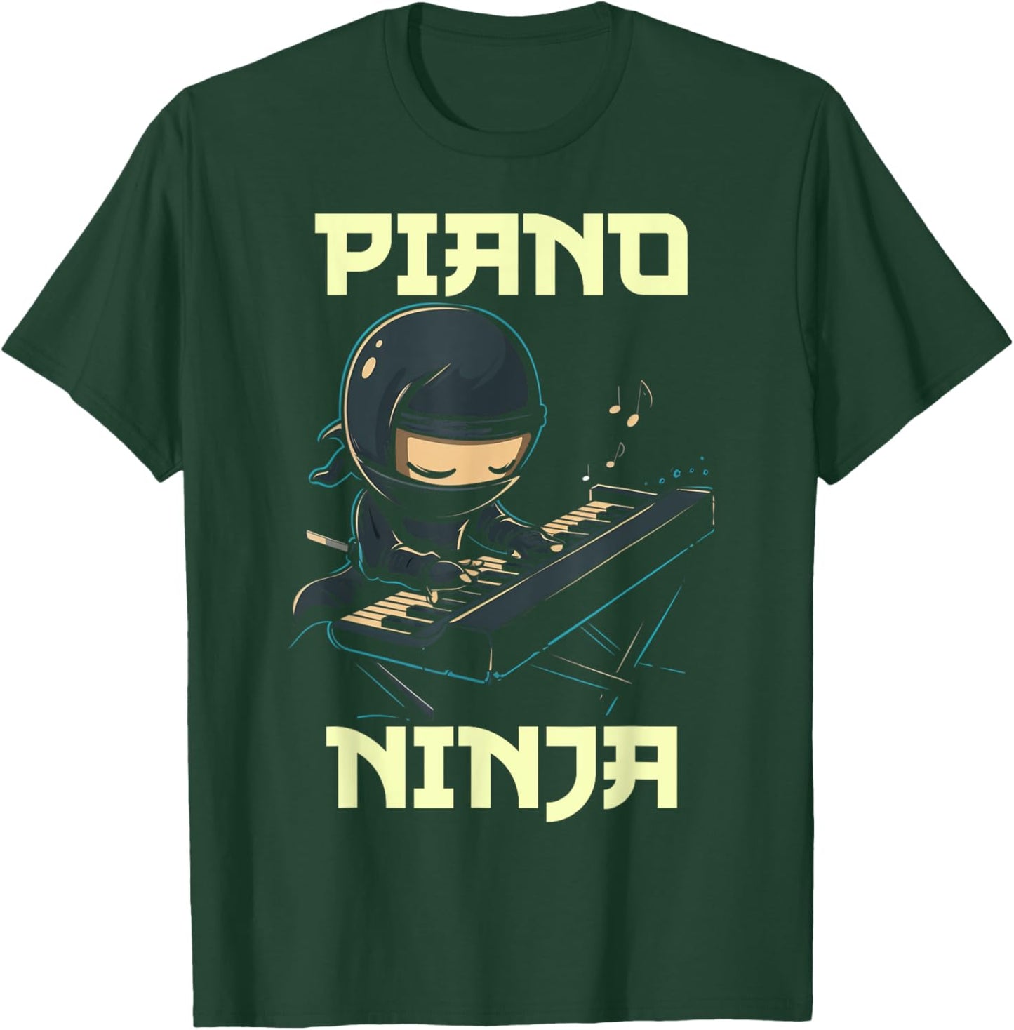 Piano Ninja Funny Cute Kawaii Music Musician Pianist T-Shirt - T-Shirt | Forest