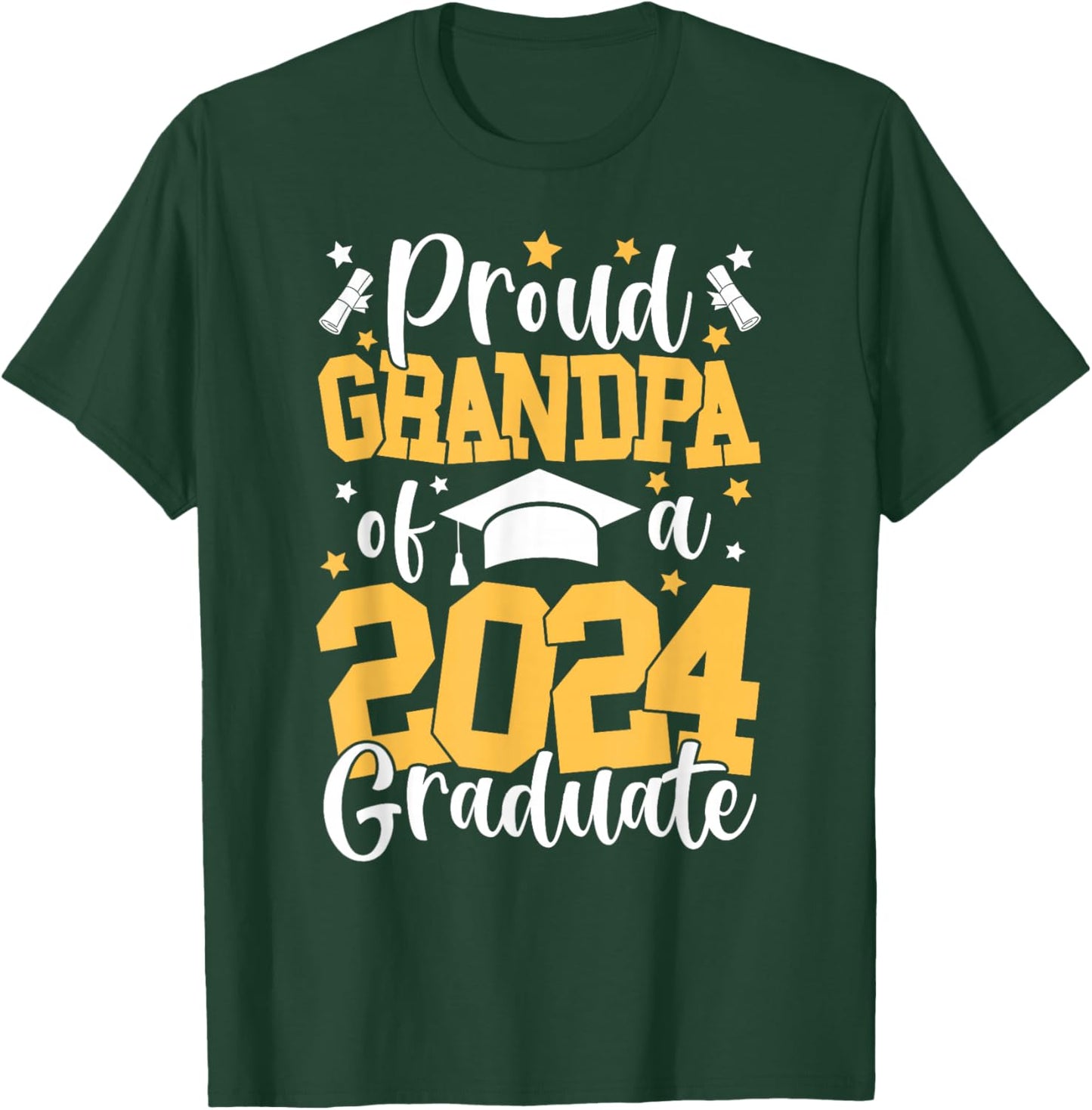Proud Grandpa Of A Class Of 2024 Graduate Matching Family T-Shirt - T-Shirt | Forest