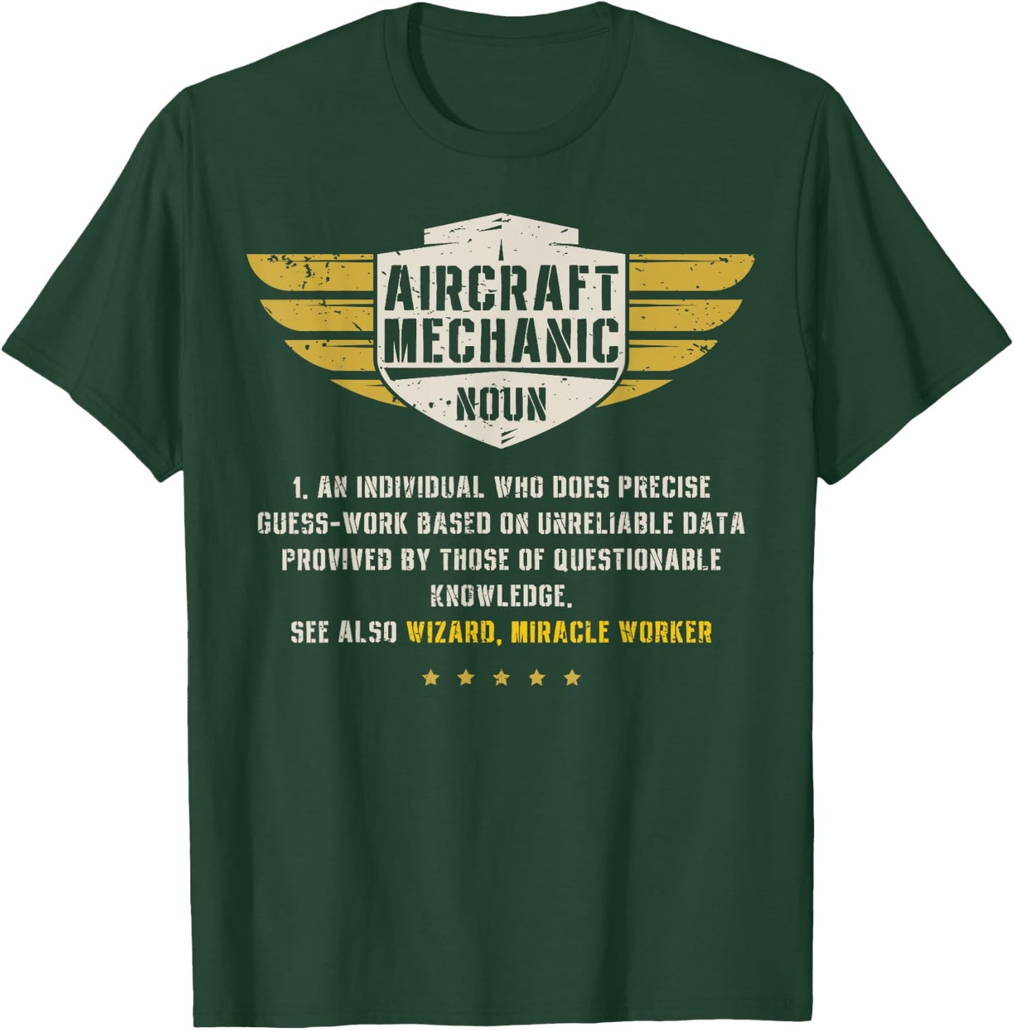 Aircraft Mechanic Definition Funny Noun Meaning Gifts Men T-Shirt - T-Shirt | Forest