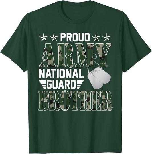 Proud Army National Guard Brother Military Family Veteran T-Shirt - T-Shirt | Forest
