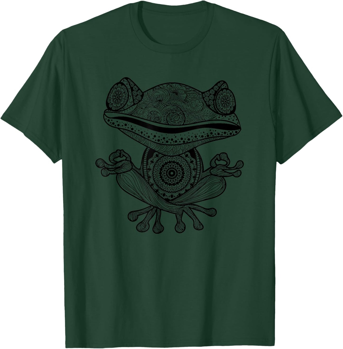 Yoga Shirt Yoga Frog Mandala Meditation Class Teacher Gift T-Shirt - T-Shirt | Forest