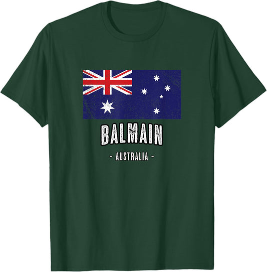 City of Balmain, Australia | AU Australian Flag T-Shirt - T-Shirt | Forest