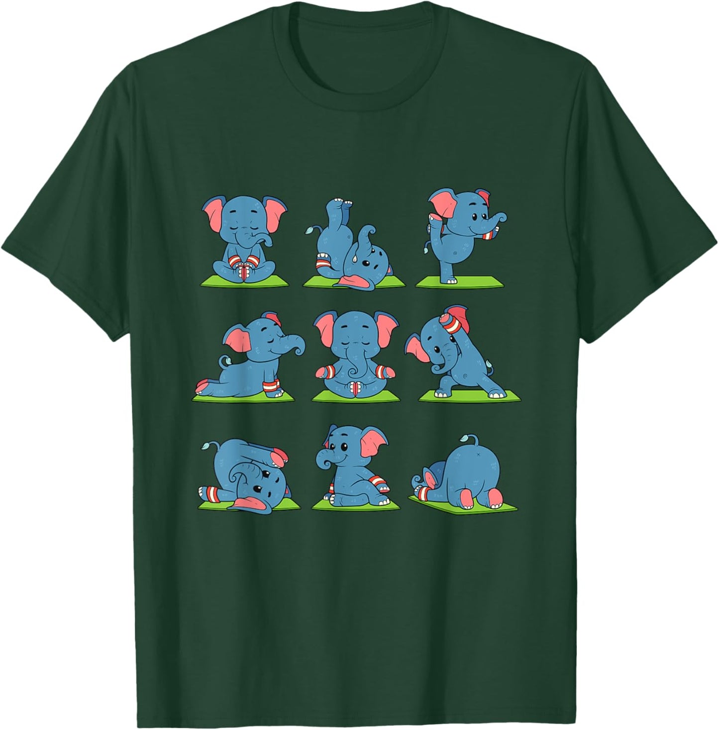 Elephant Yoga Position Workout Gift T-Shirt - T-Shirt | Forest