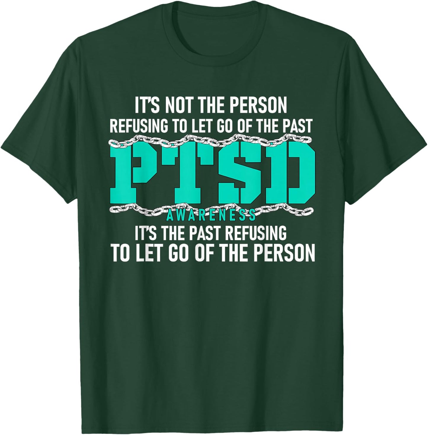 PTSD Awareness PTSD Awareness Teal Ribbon Small T-Shirt - T-Shirt | Forest