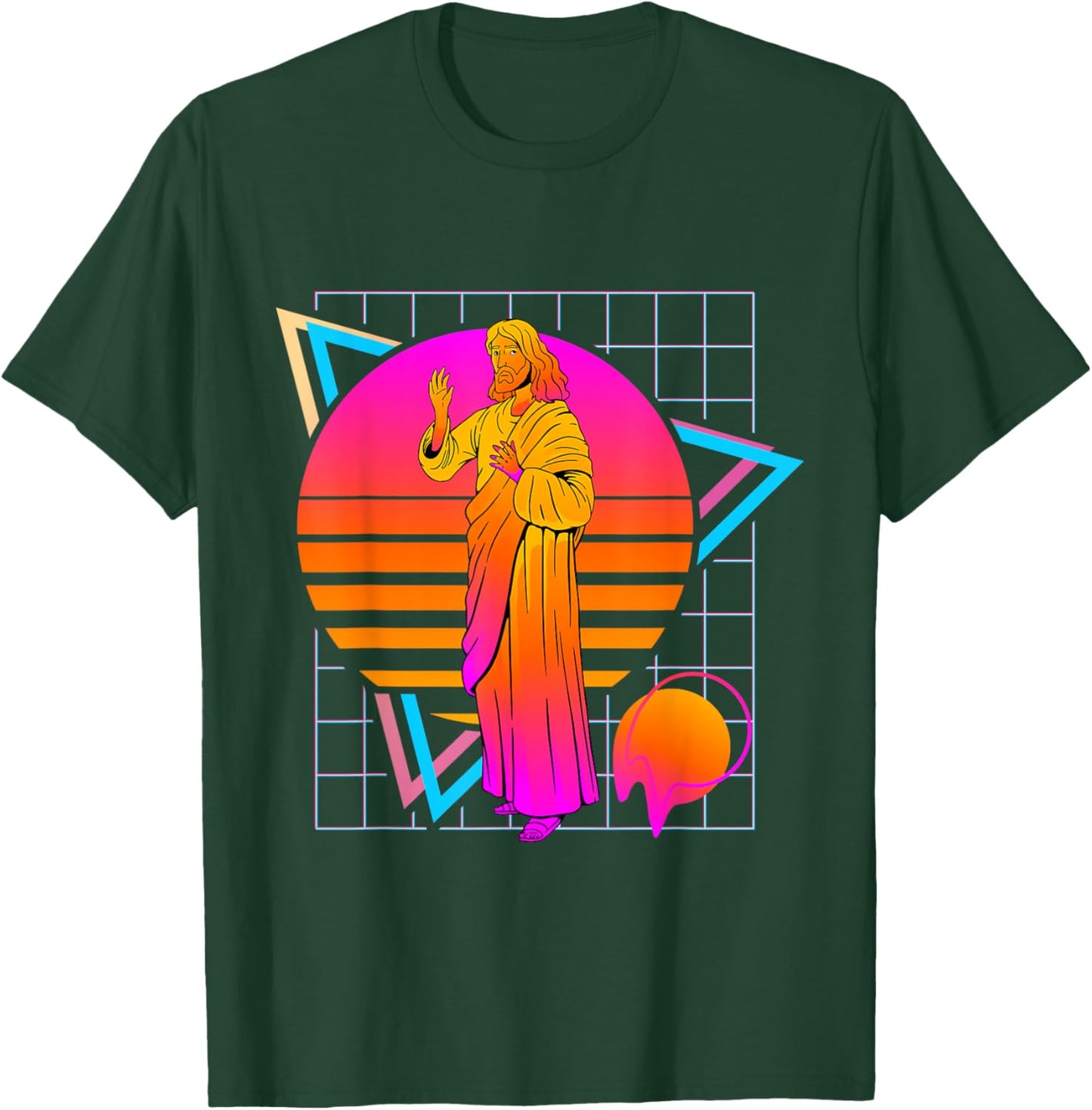 Jesus Retro 80s Style Vintage Religion T-Shirt - T-Shirt | Forest