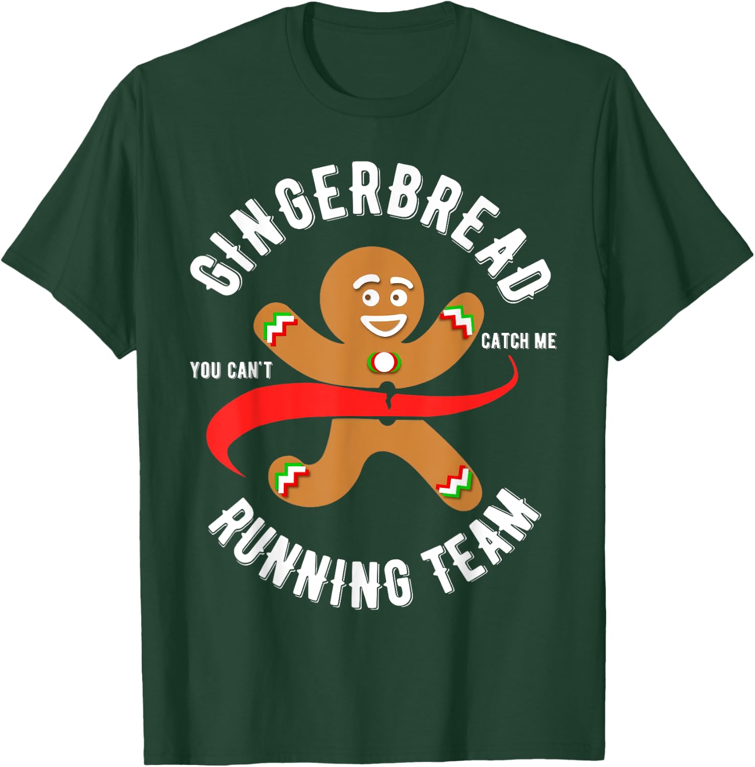 Gingerbread Running Team Xmas Cookie Christmas T-Shirt - T-Shirt | Forest