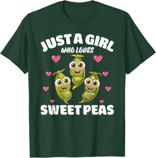 Just A Girl Who Loves Sweet Peas, Sweet Pea Flowers Lover T-Shirt - T-Shirt | Forest