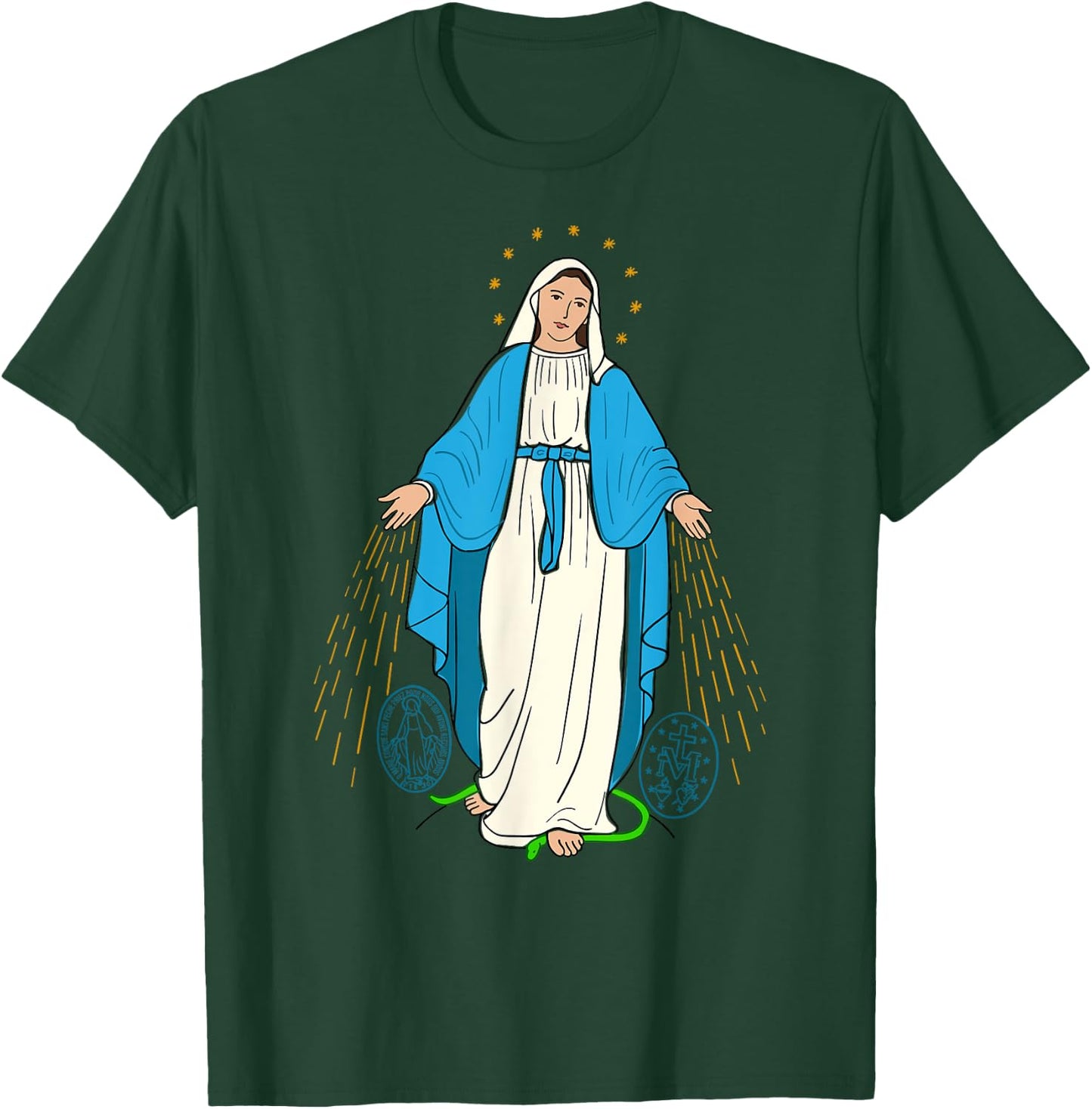 Our Lady of Grace - Virgen de la Medalla Milagrosa T-Shirt - T-Shirt | Forest