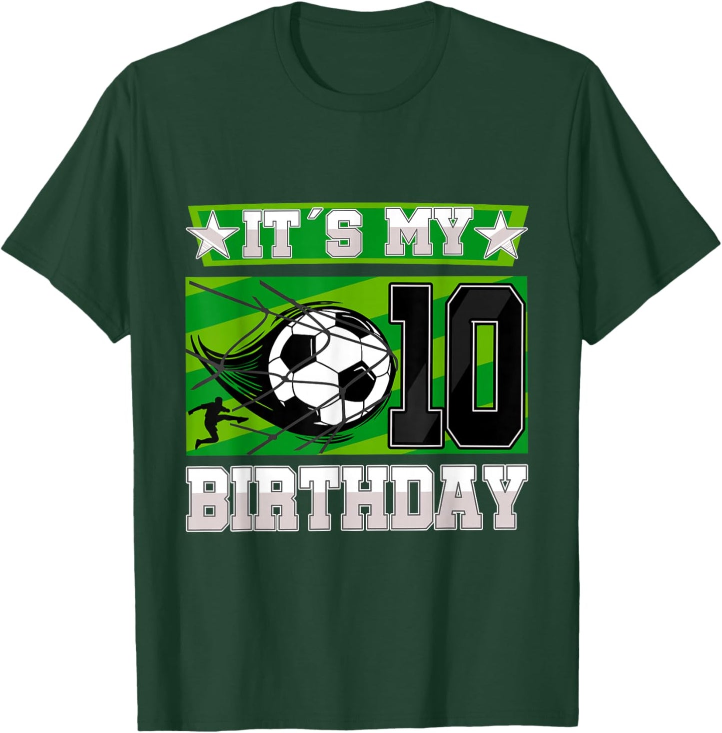 Soccer Birthday Party - 10th Birthday Boy 10 Years Old T-Shirt - T-Shirt | Forest