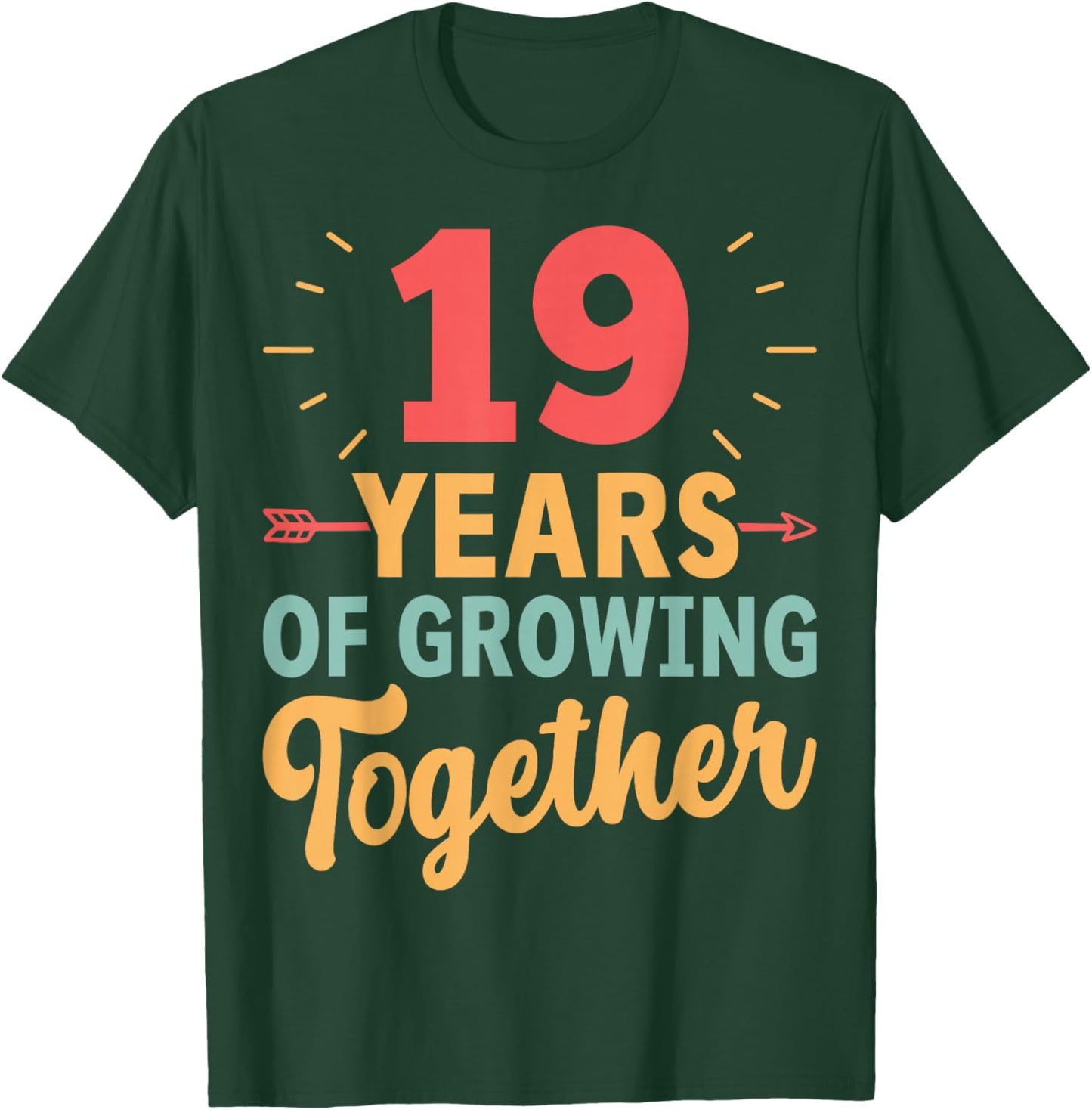 19 Years of Growing Together 19th Wedding Anniversary Couple T-Shirt - T-Shirt | Forest