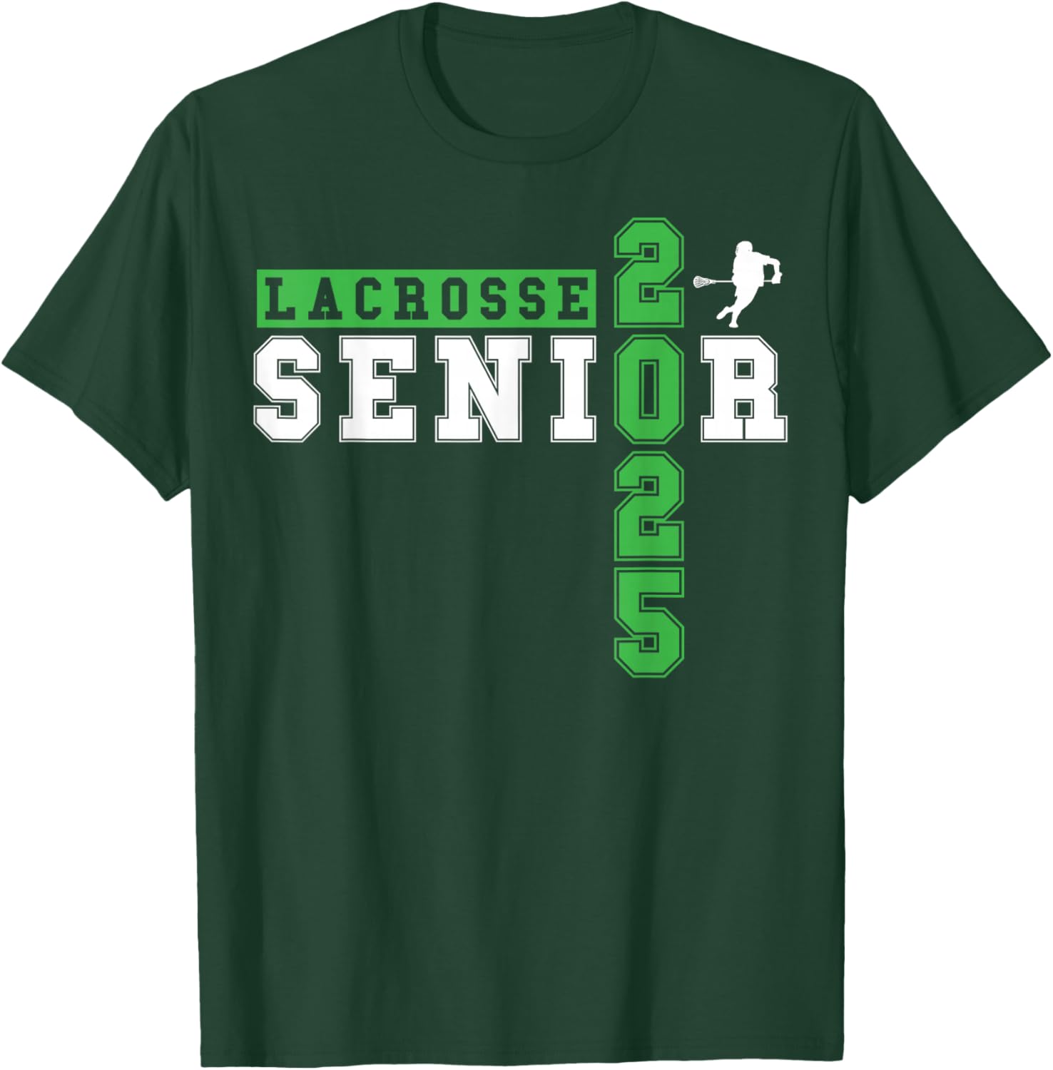 Lacrosse Senior Night Lacrosse Senior 2025 Graduation 17 T-Shirt - T-Shirt | Forest