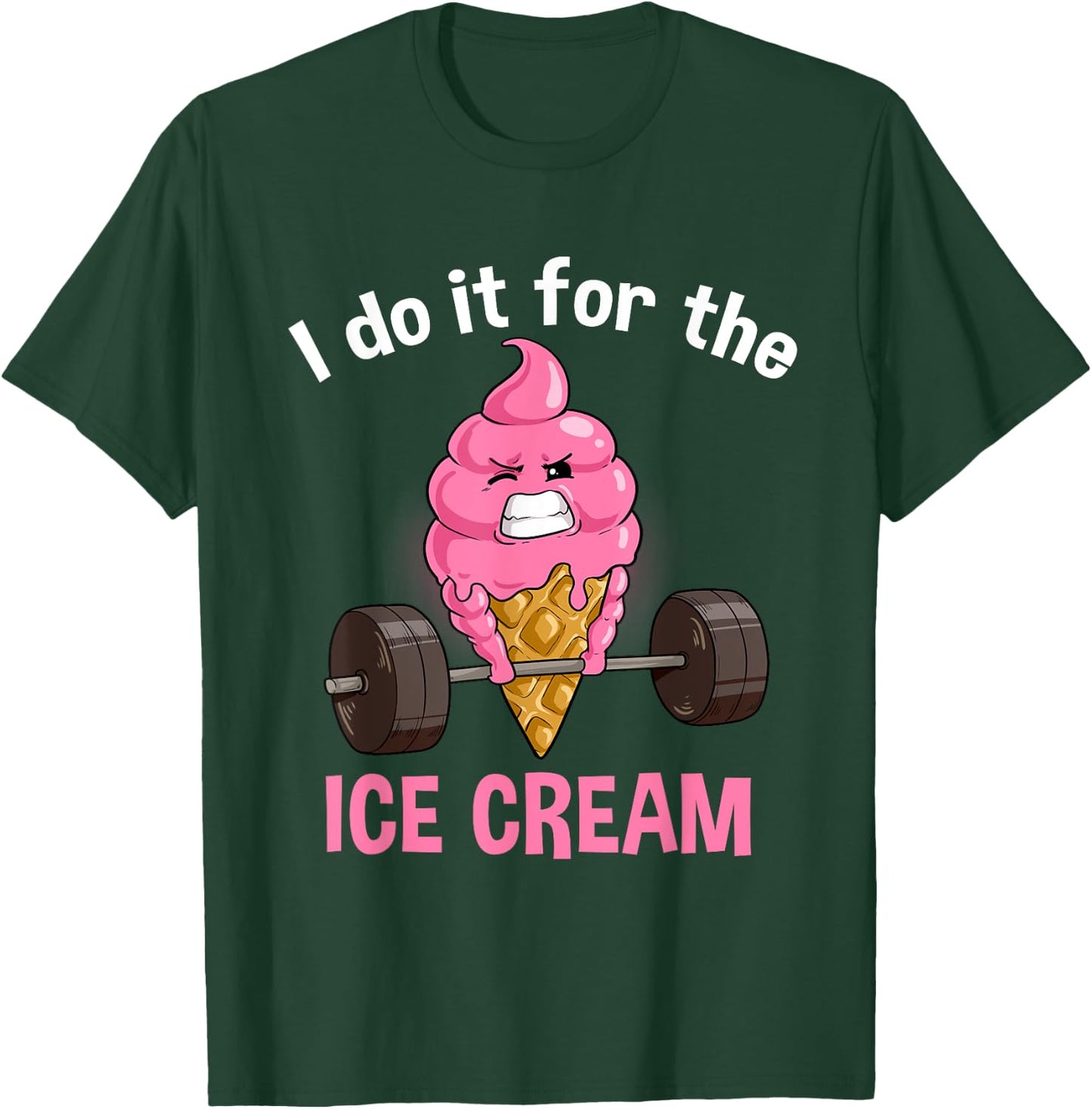 Funny Ice Cream Workout Fitness Muscle Gym Icecream T-Shirt - T-Shirt | Forest