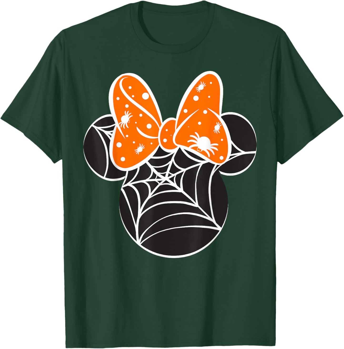 Disney Mickey & Friends Halloween Minnie Spider Web Logo T-Shirt - T-Shirt | Forest