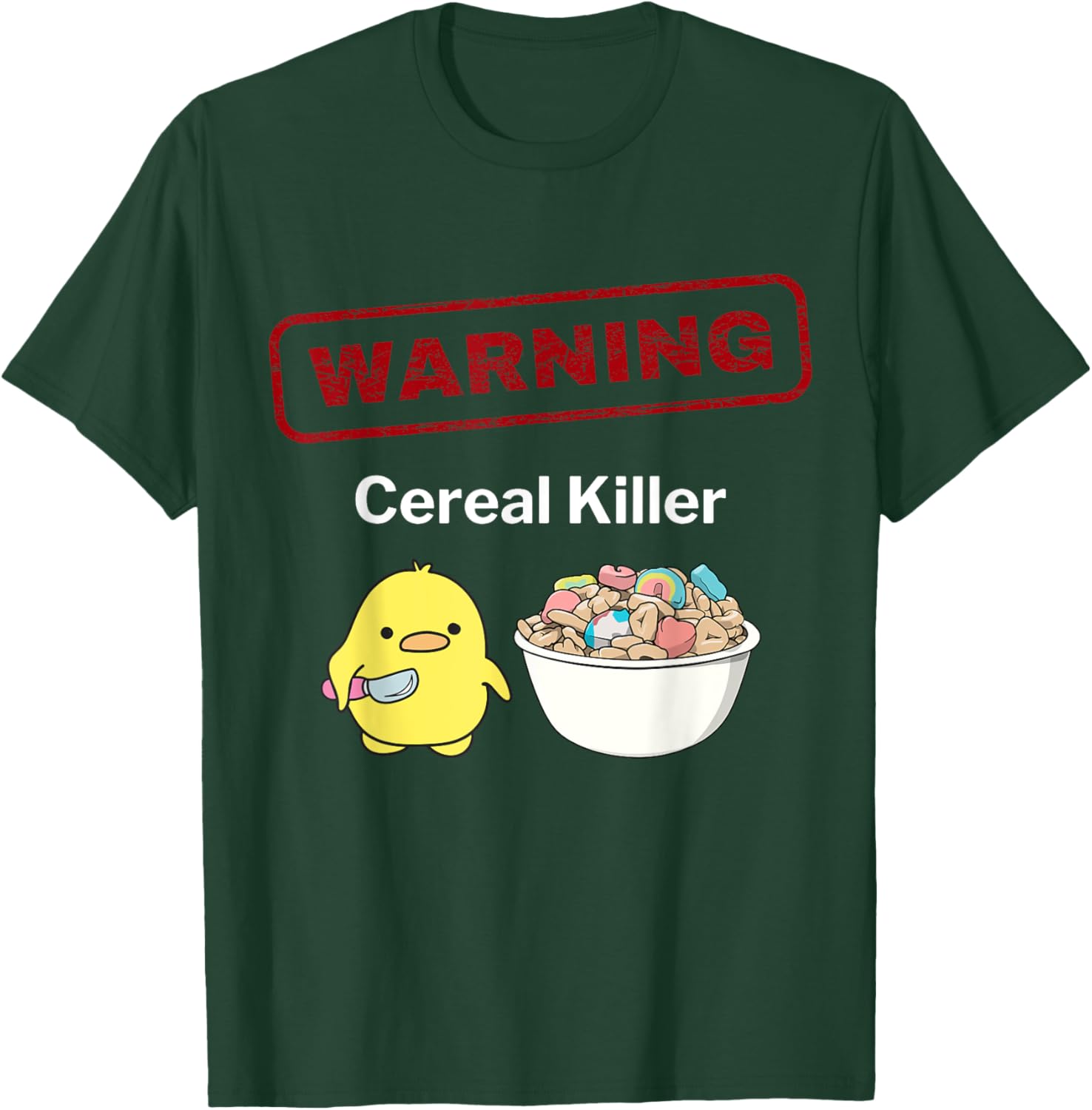 Funny Warning Cereal Killer Caution Cute Kawaii Anime Chick T-Shirt - T-Shirt | Forest