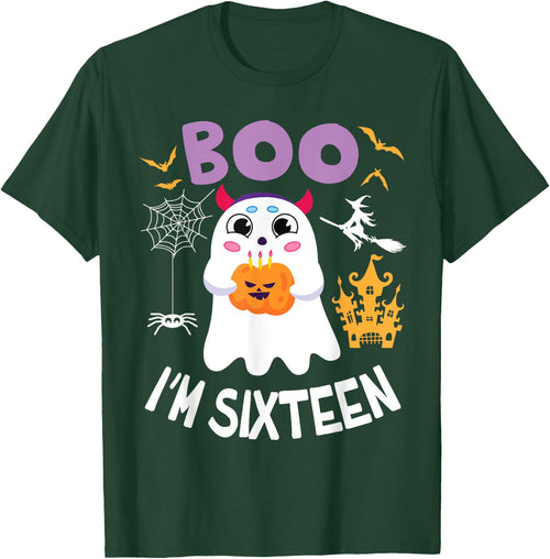 Ghost Hold Pumpkin Birthday Candles BOO I'm Sixteen Years