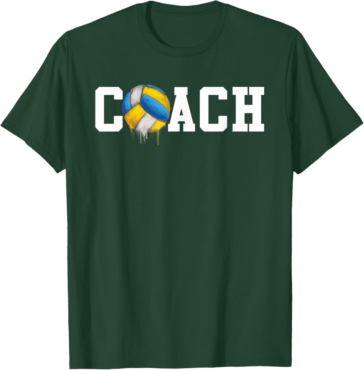 Best Volleyball Coach Funny Trainer Court Volleyball Coach T-Shirt - T-Shirt | Forest