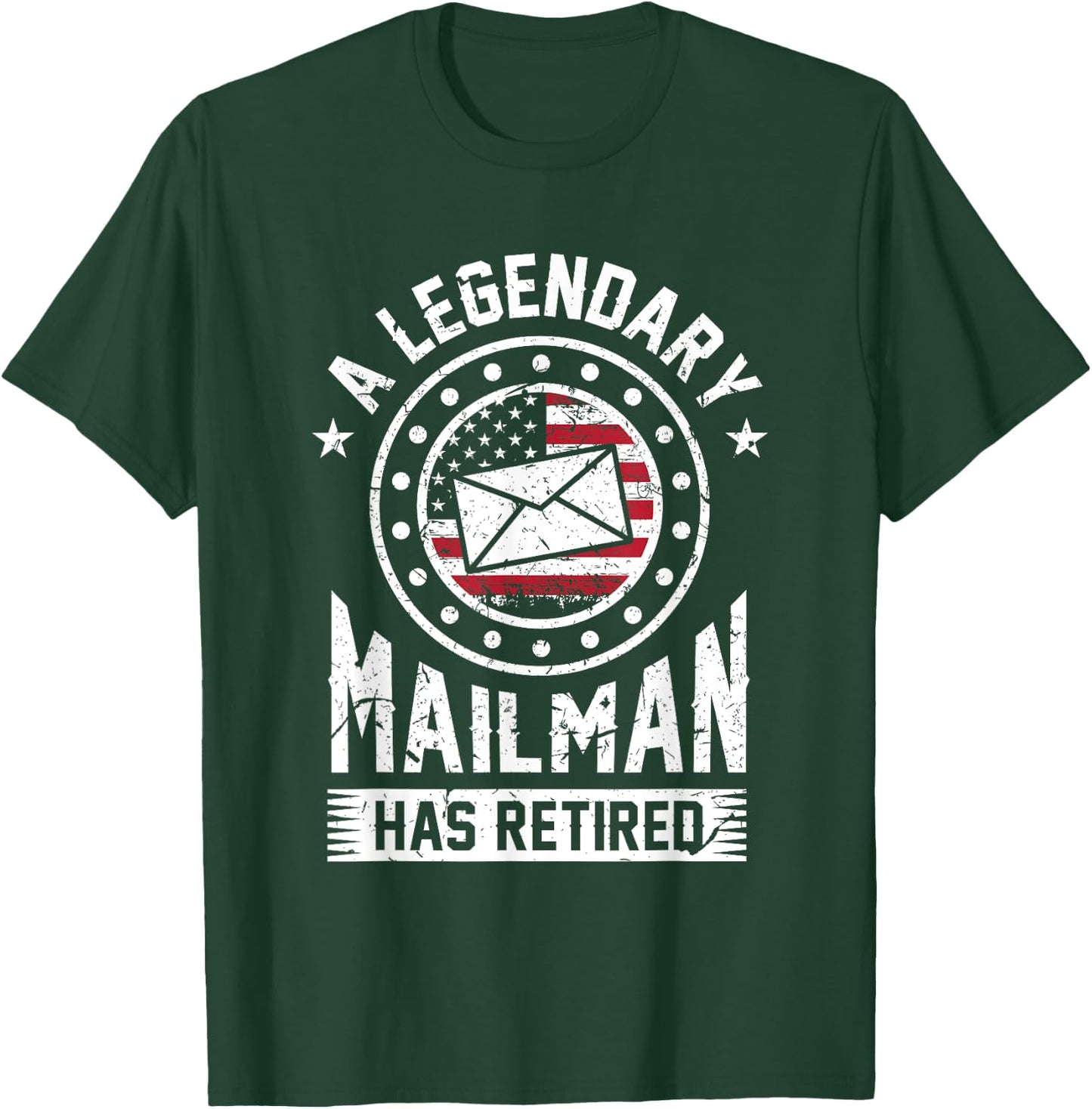 Retired Postal Worker Mailman Postman Post Office Gift T-Shirt - T-Shirt | Forest