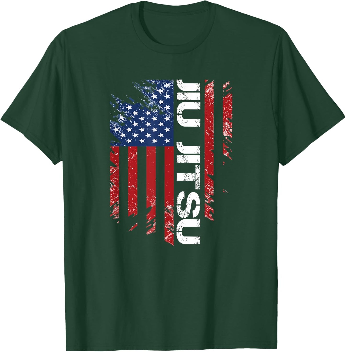 Vintage American USA Flag Brazilian jiu jitsu belts Shirt Women Kids Men T-Shirt - T-Shirt | Forest