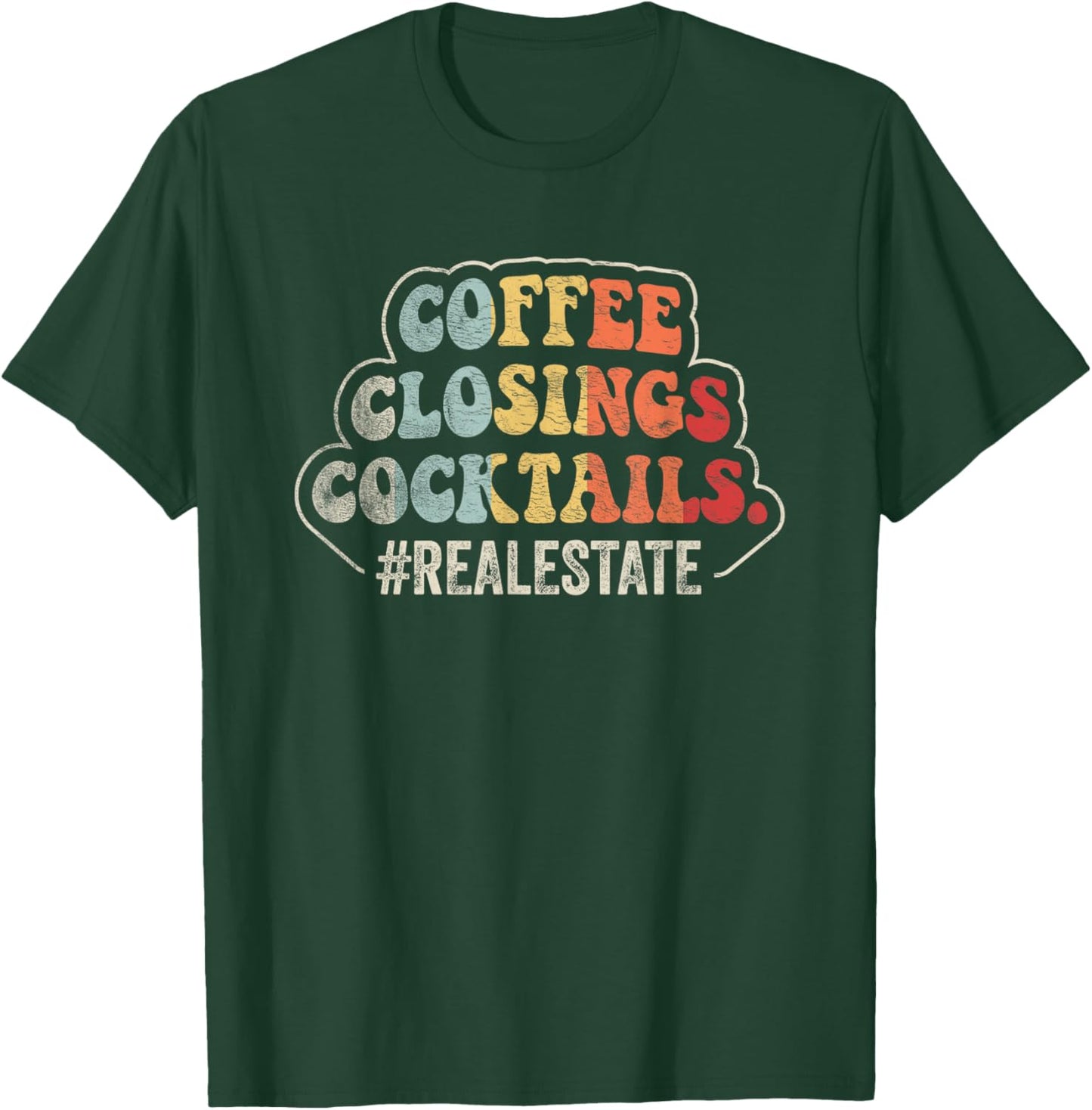 Retro Gift Real Estate Agent Real Estate Broker Realtor T-Shirt - T-Shirt | Forest