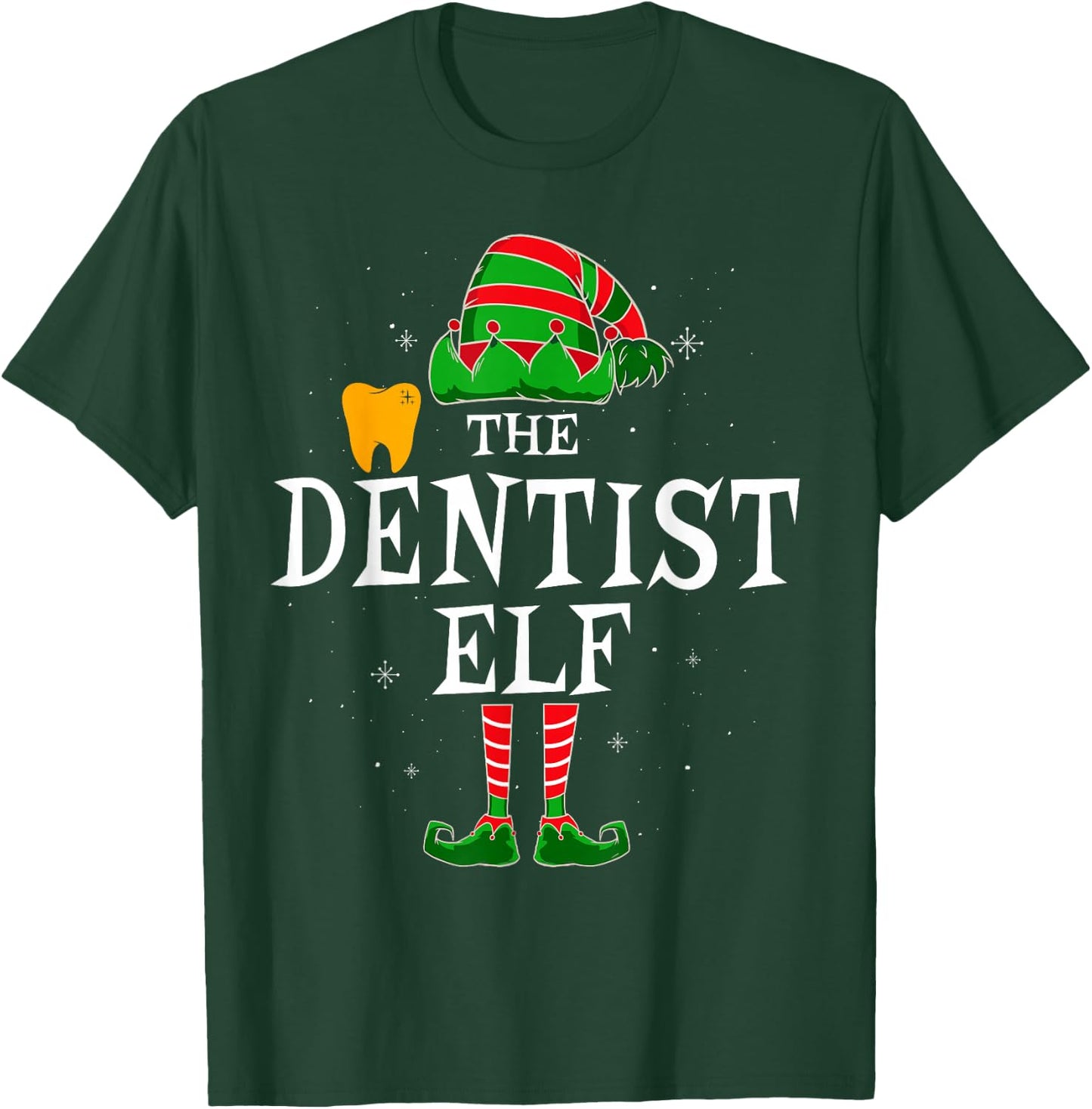 The Dentist Elf Group Matching Family Christmas Funny Tooth T-Shirt - T-Shirt | Forest