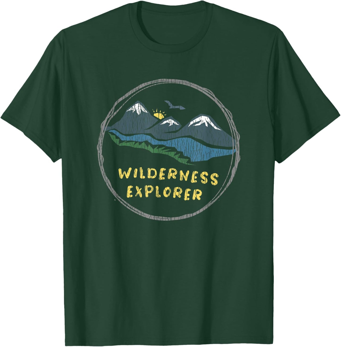 Wilderness Explorer Retro Sunset Gift Men Women T-Shirt - T-Shirt | Forest
