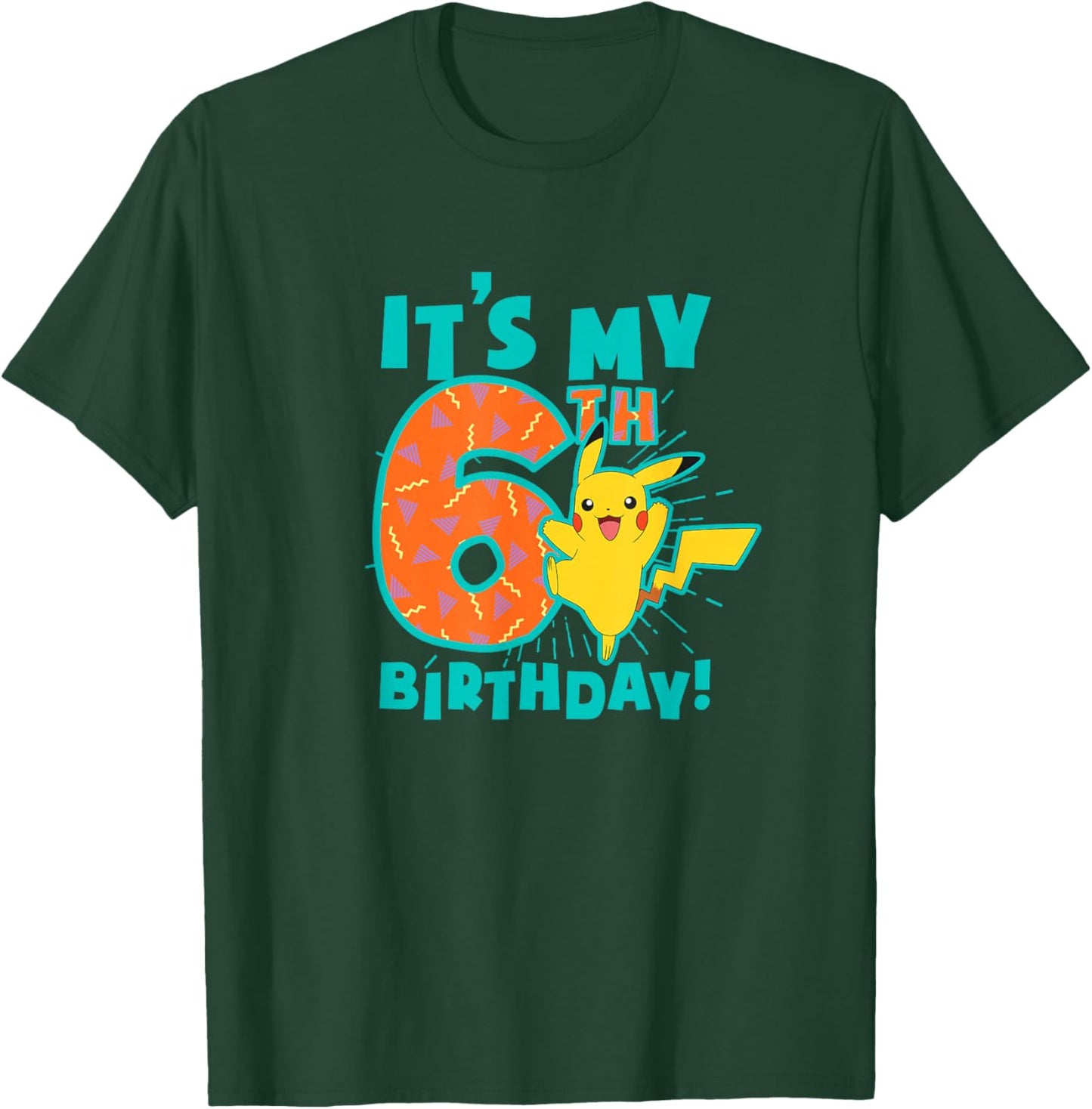 Pokémon Pikachu My Awesome 6th Birthday Cute Celebration T-Shirt - T-Shirt | Forest