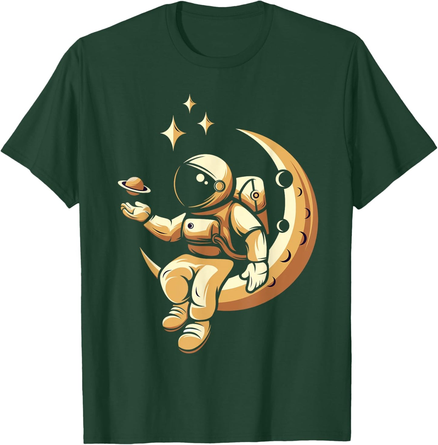 Moon Outer Space Planets Astronaut T-Shirt - T-Shirt | Forest