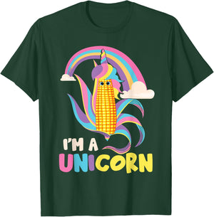 I'm A Unicorn | Funny Maize Corn Cob Kids Farming Corn T-Shirt - T-Shirt | Forest