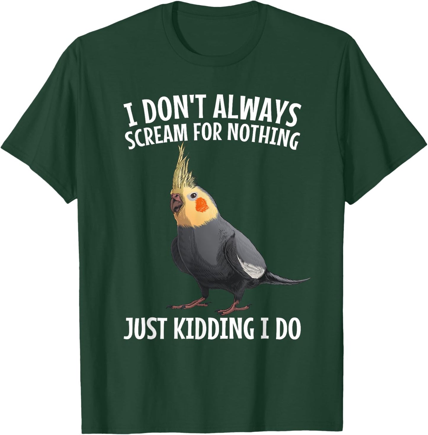Cute Cockatiel Design Women Kids Quarrion Bird Lover T-Shirt - T-Shirt | Forest