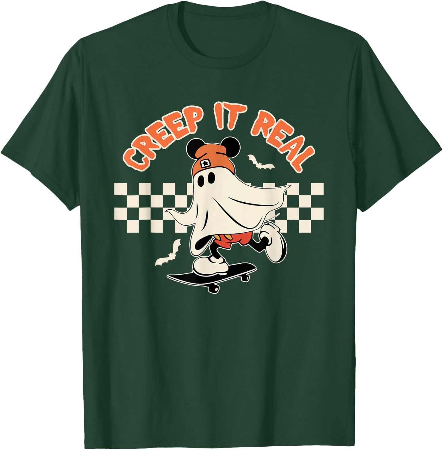 Creep it Real Spooky Ghost Mouse Men Women Halloween T-Shirt - T-Shirt | Forest