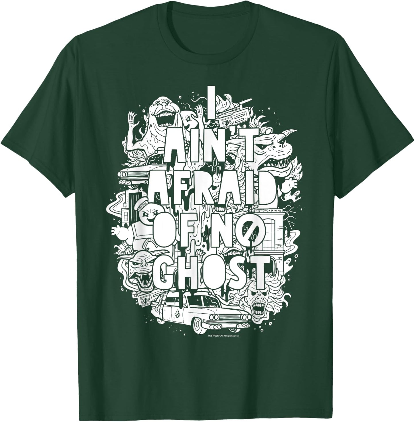 Ghostbusters Ain't Afraid Collage Poster Graphic T-Shirt - T-Shirt | Forest
