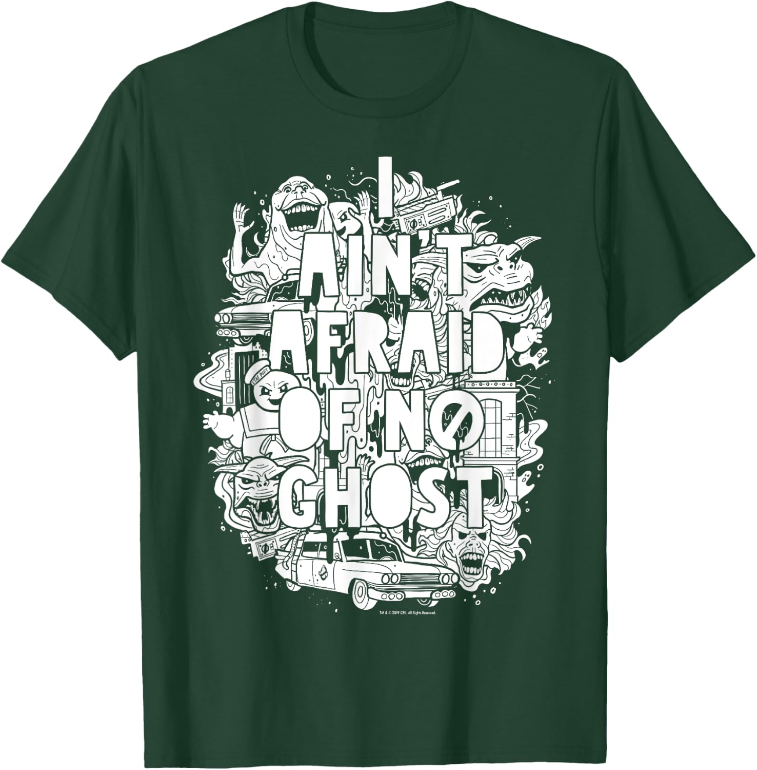 Ghostbusters Ain't Afraid Collage Poster Graphic T-Shirt - T-Shirt | Forest