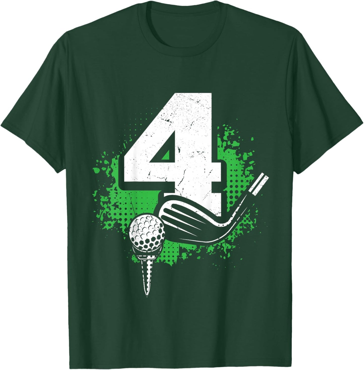 Kids 4th Birthday Boy Golf Player Golf 4 Years Old T-Shirt - T-Shirt | Forest