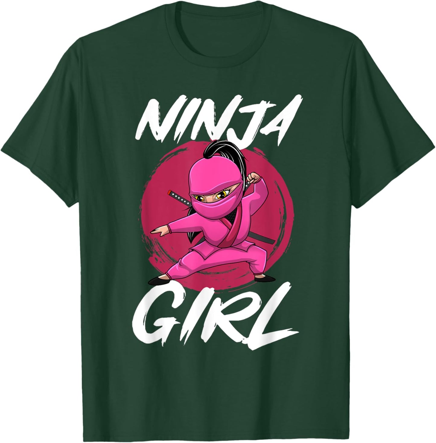 Cool Ninja Art Girls Shinobi Ninja Training Ninja T-Shirt - T-Shirt | Forest