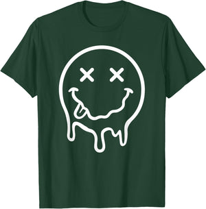 Melting Smile Face Funny Smiling Melted Dripping Face Cute T-Shirt - T-Shirt | Forest